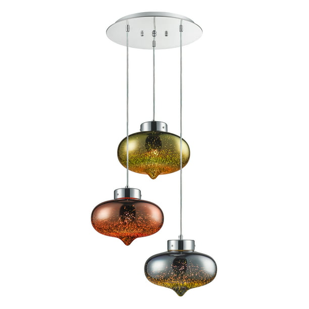 Glass Light New SereneLife Pendant Triple Hanging Lamp Ceiling Light Fixture